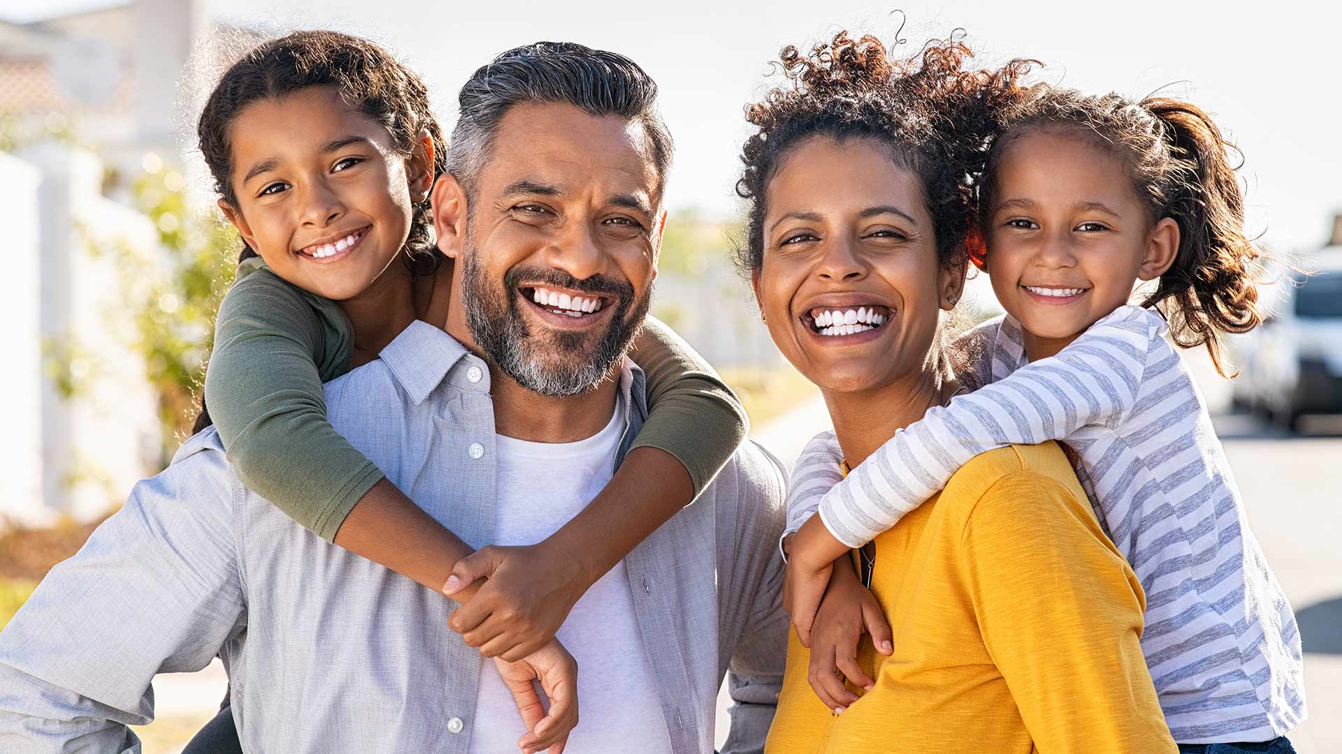 Happy family outdoors